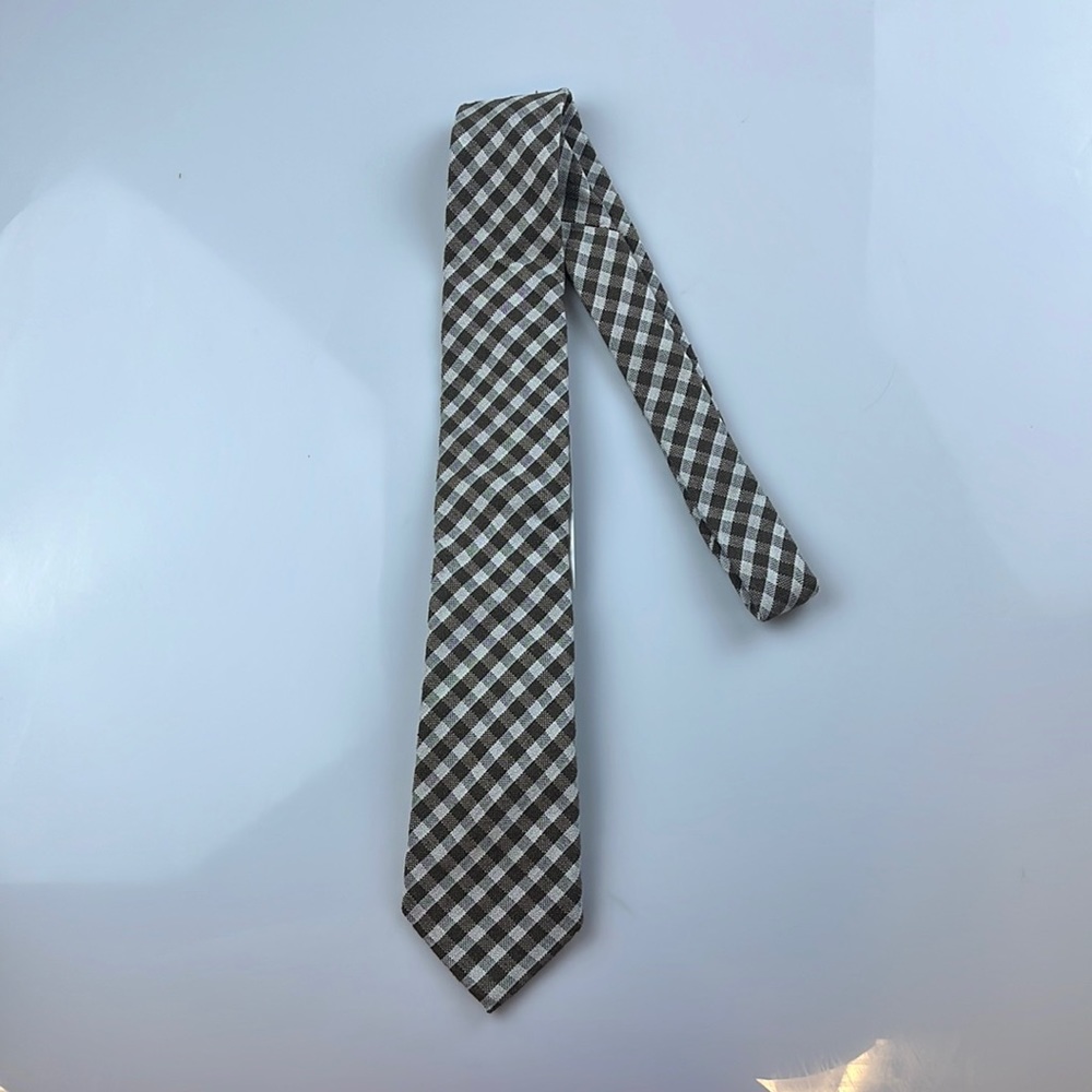 Rodd & Gunn ZT0218 Taupe Checkered Cotton/Silk Tie S73-30, 31